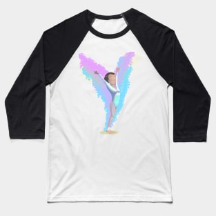 Olympic Games woman gymnast doing pose and spreading wings, artistic design Baseball T-Shirt